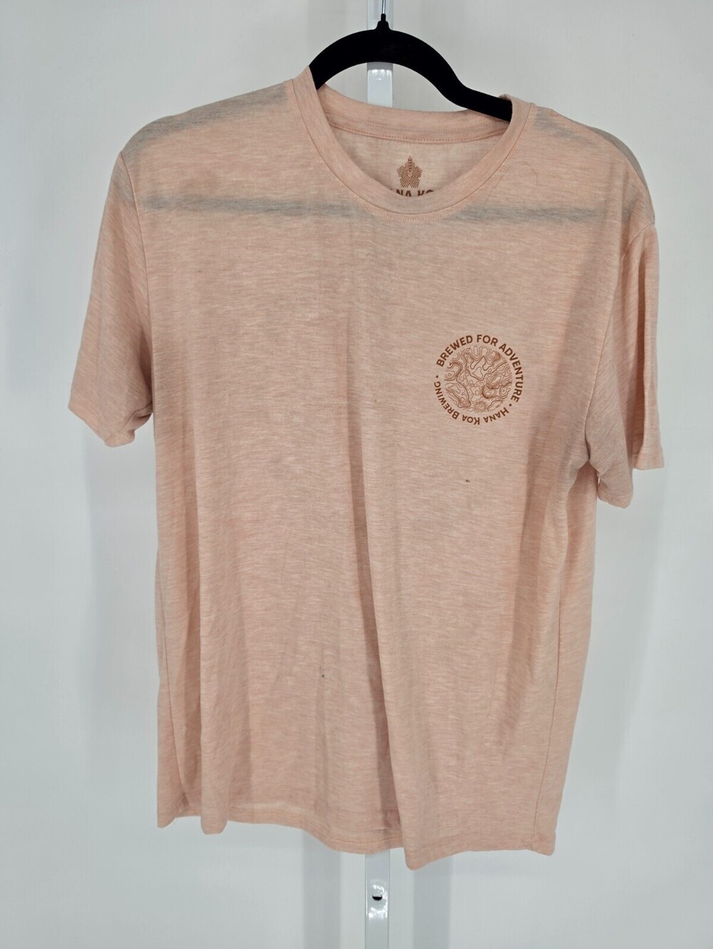 Hana Koa Brewing Co mens Sz L Short Sleeve Graphic T Shirt Salmon Pink